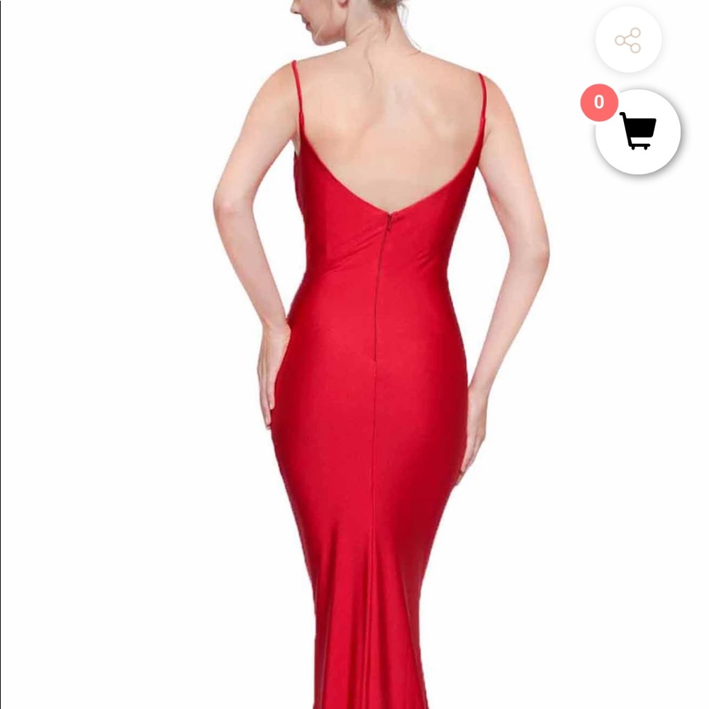 High Slit Red Gown - Picture 2 of 4